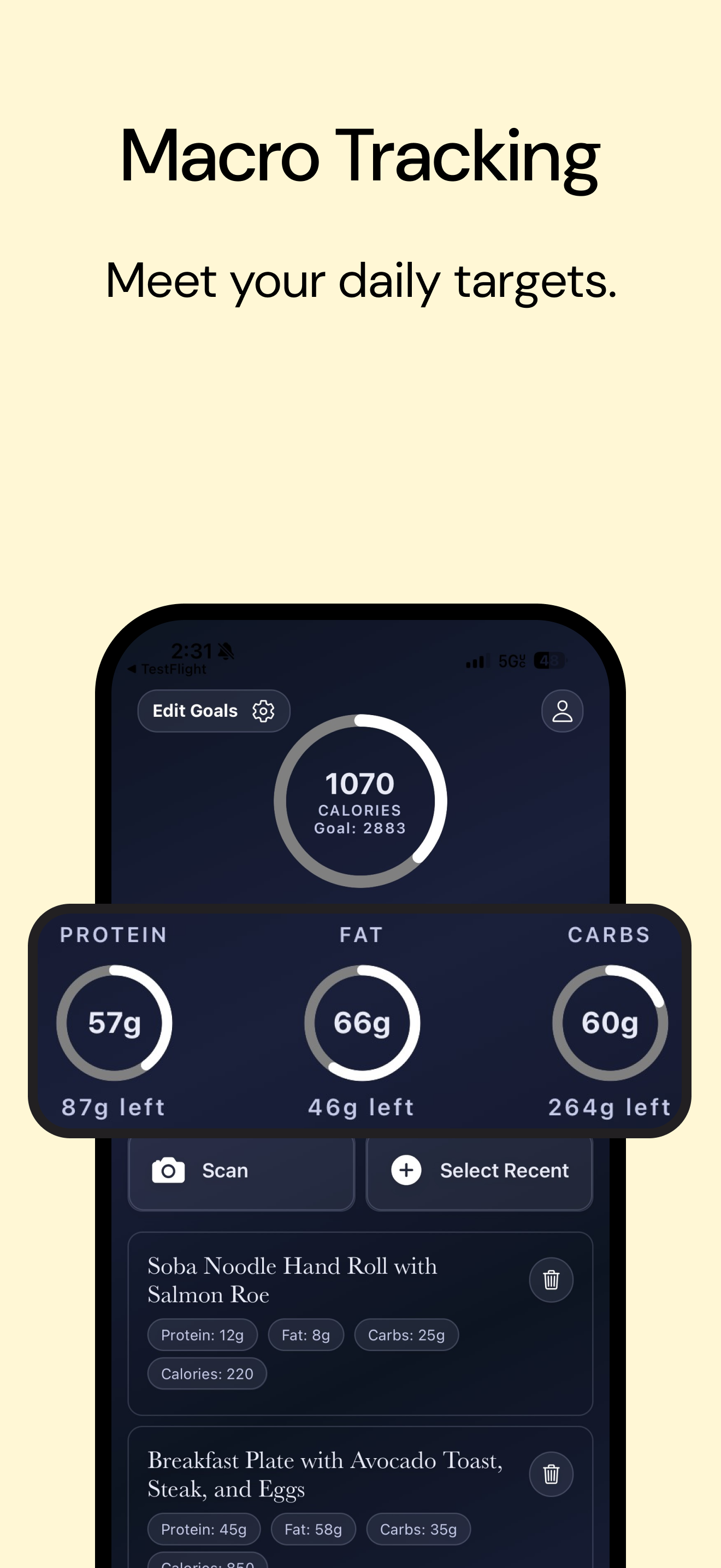 Clear Nutrition mobile experience 3
